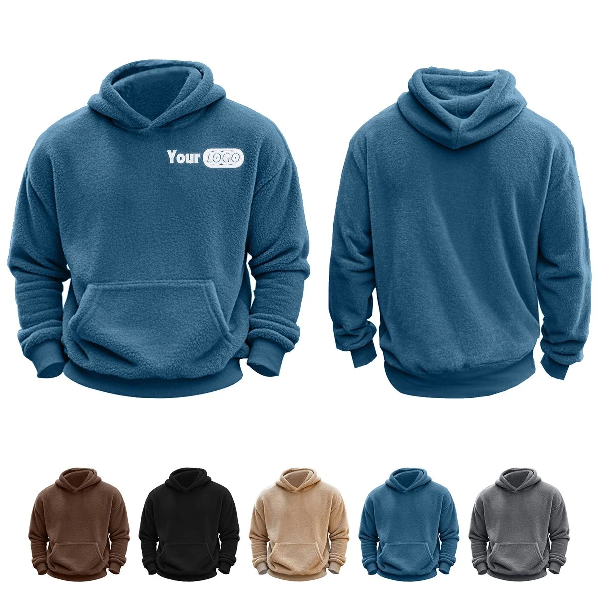 Warm Double-sided Fleece Sweatshirt, custom hoodie or sweatshirt with logo imprint 1