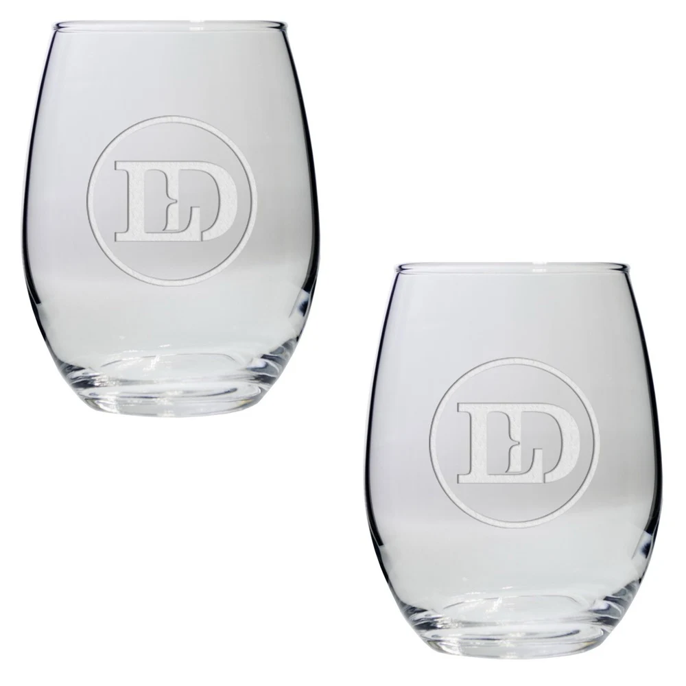 Set of Two Stemless Wine Glasses (21 Oz.) 1