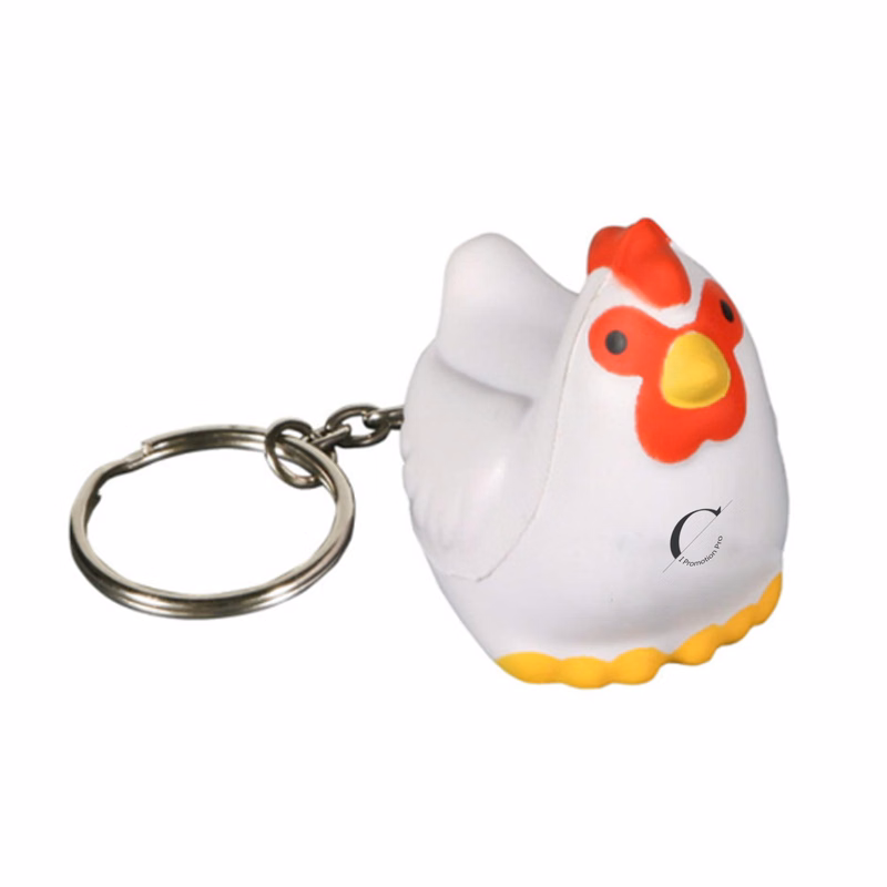 PU Hen Shape Squeeze Stress Relief Toy With Keychain