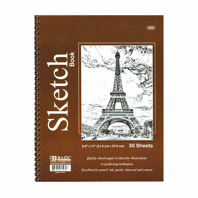 Spiral Bound Sketch Books - 30 Sheets 8.5" x 11"