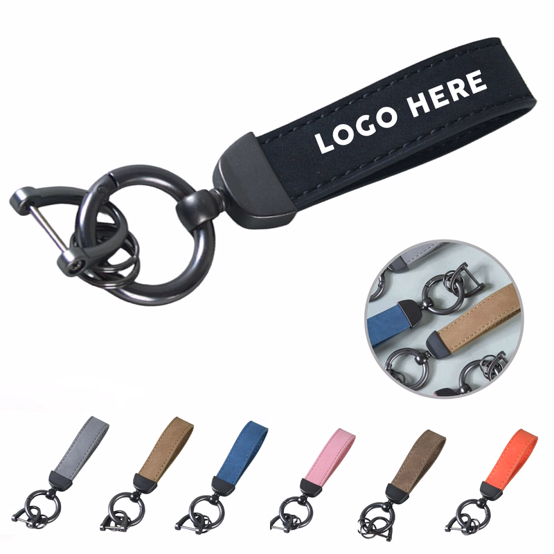 Metal Leather car keychain keyring key tag