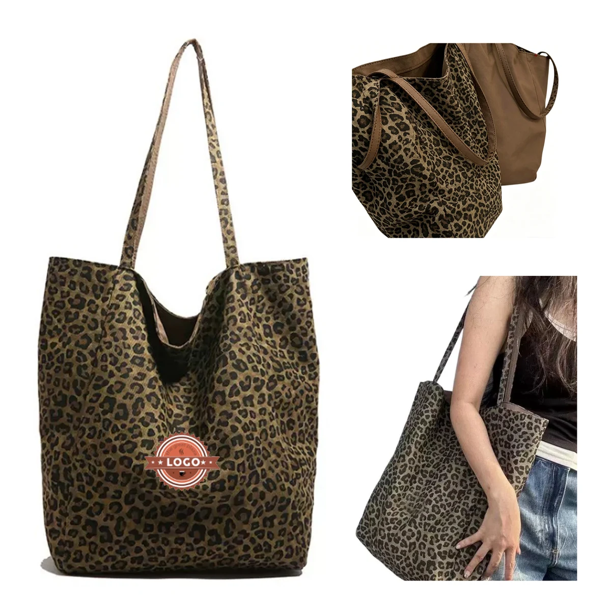 Reversible Leopard Print Tote Bag 1