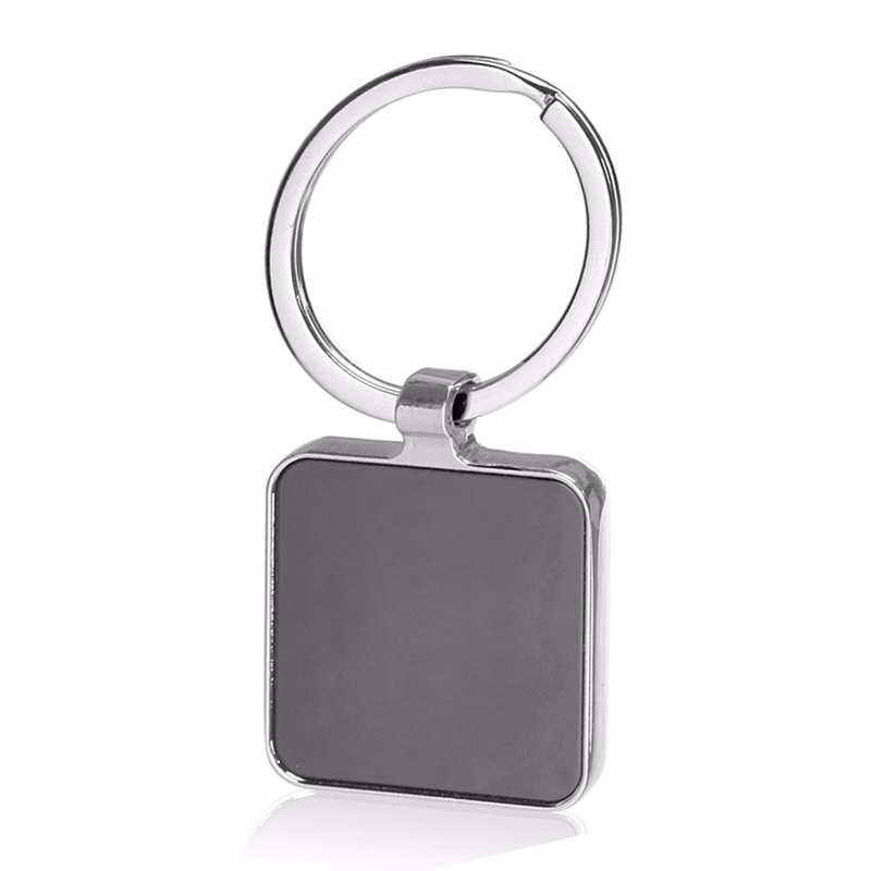 Black Square Metal Keychain