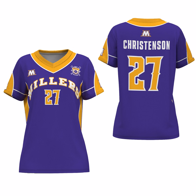 Women's Softball V-Neck SS Pinhole Mesh Jersey