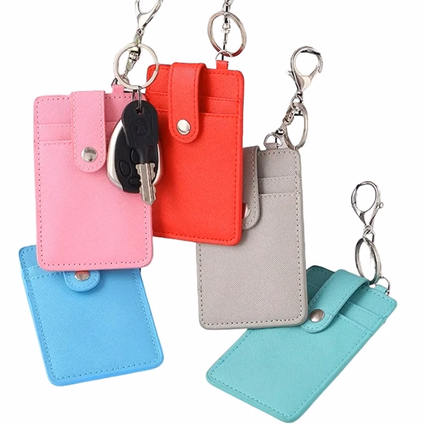 Pu Card Wallet With Metal Ring
