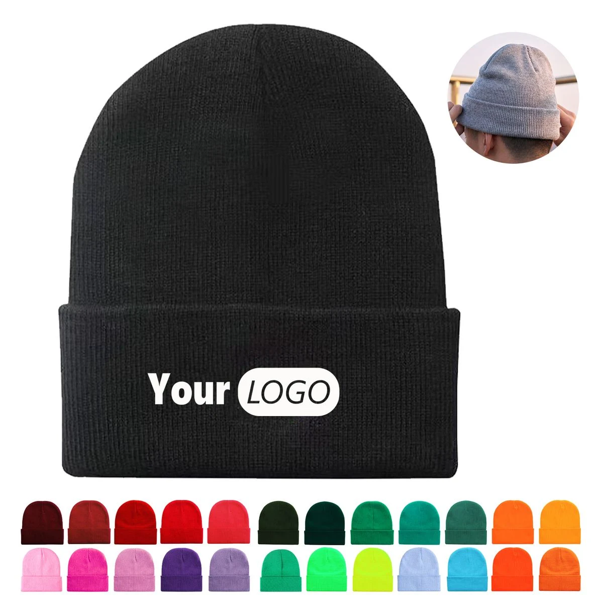 Stretchy Knit Beanie For Winter Head Warmth 1