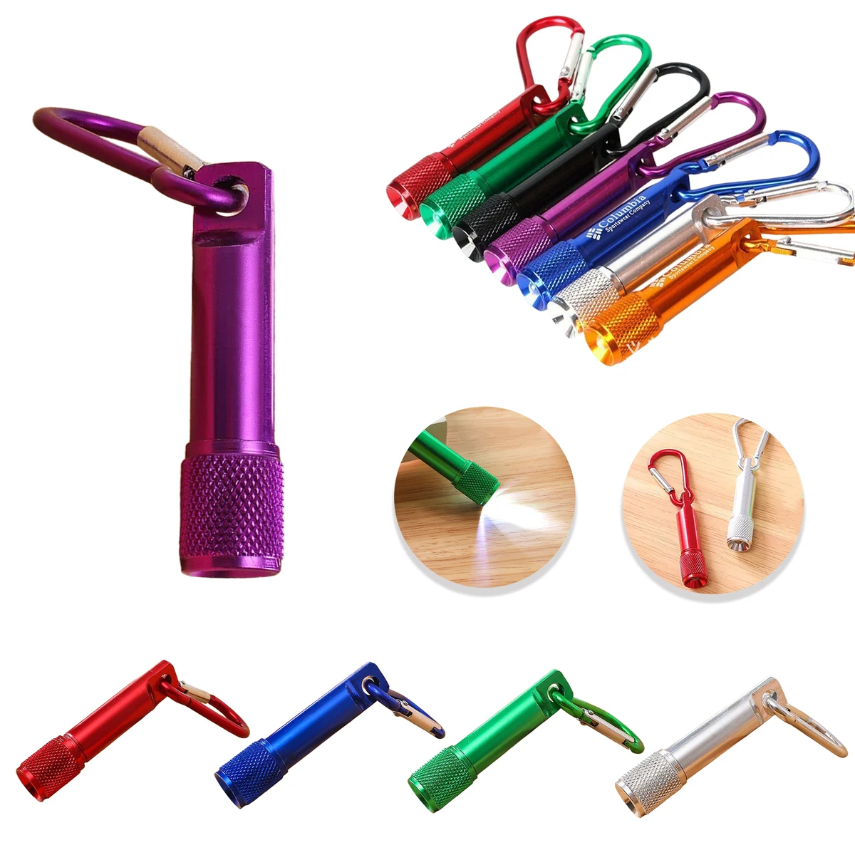 Mini Keychain Flashlight with Carabiner Clip 1