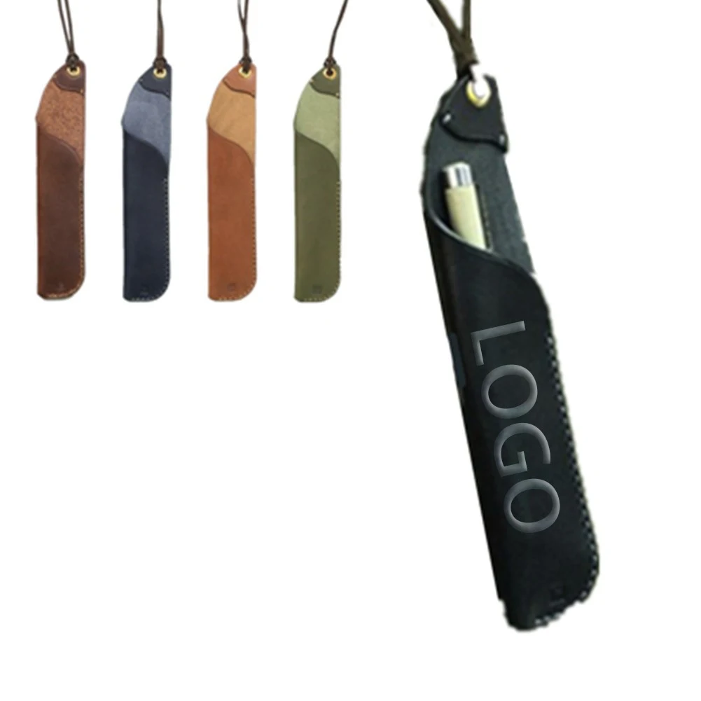 Leather Voice Record Pen Holder With Lanyard 1