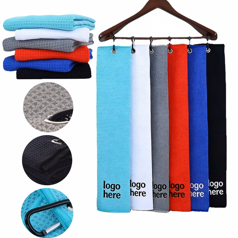 Customizable Waffle Pattern Golf Towel