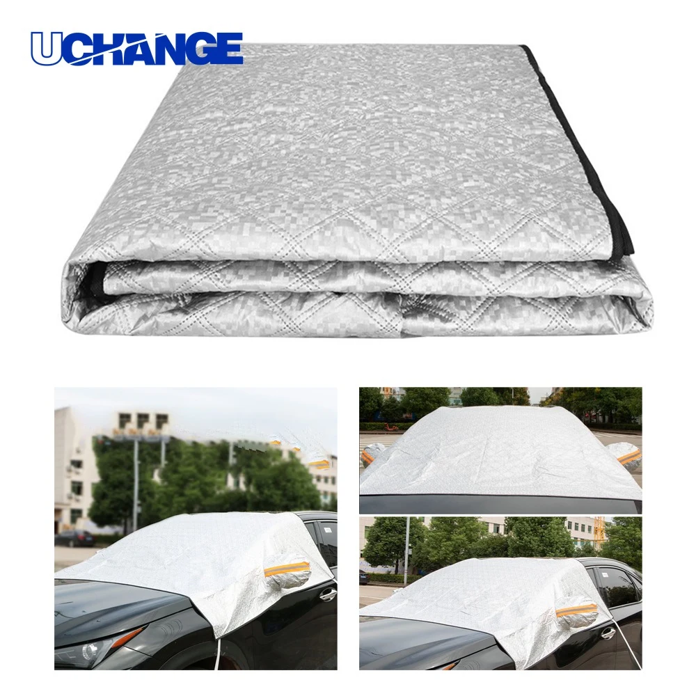 Windshield Snow Cover with Reflective Strip 1