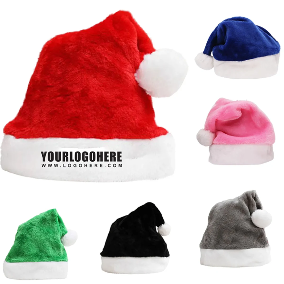 Short Plush Santa Hat 1