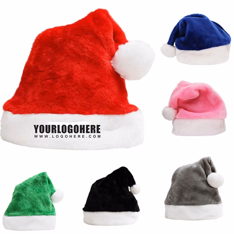 Short Plush Santa Hat