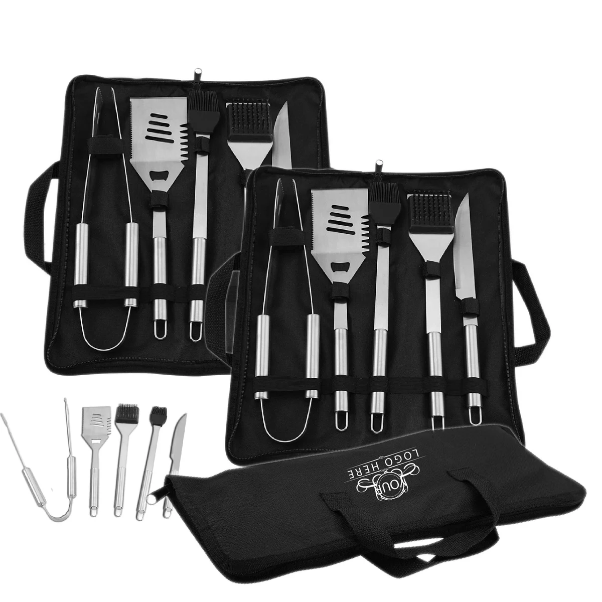 5 Piece BBQ Set with Stainless Steel Tools 1