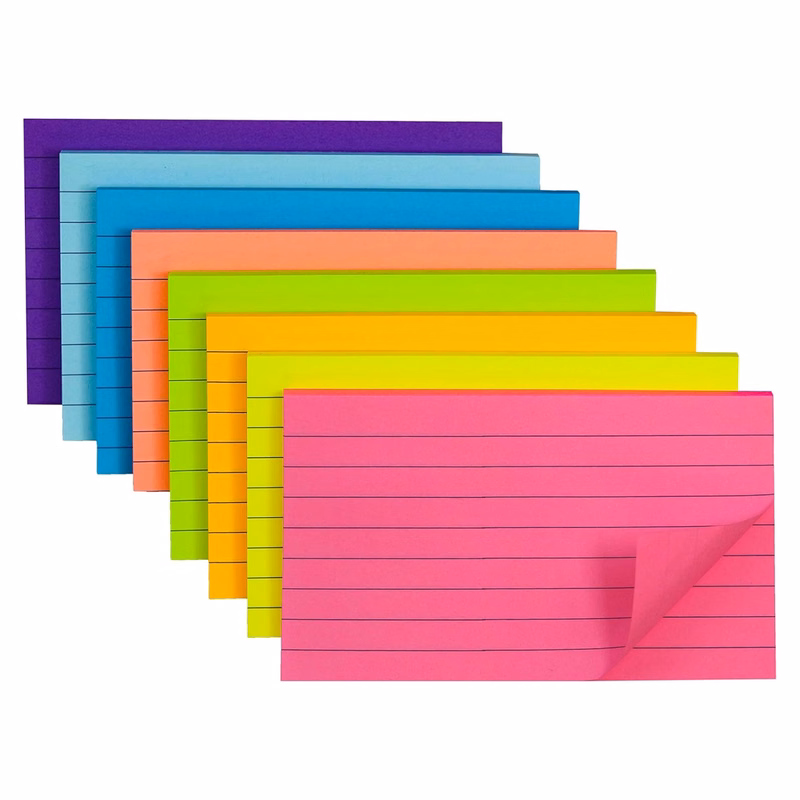 Sticky Ruled Index Cards for Studying