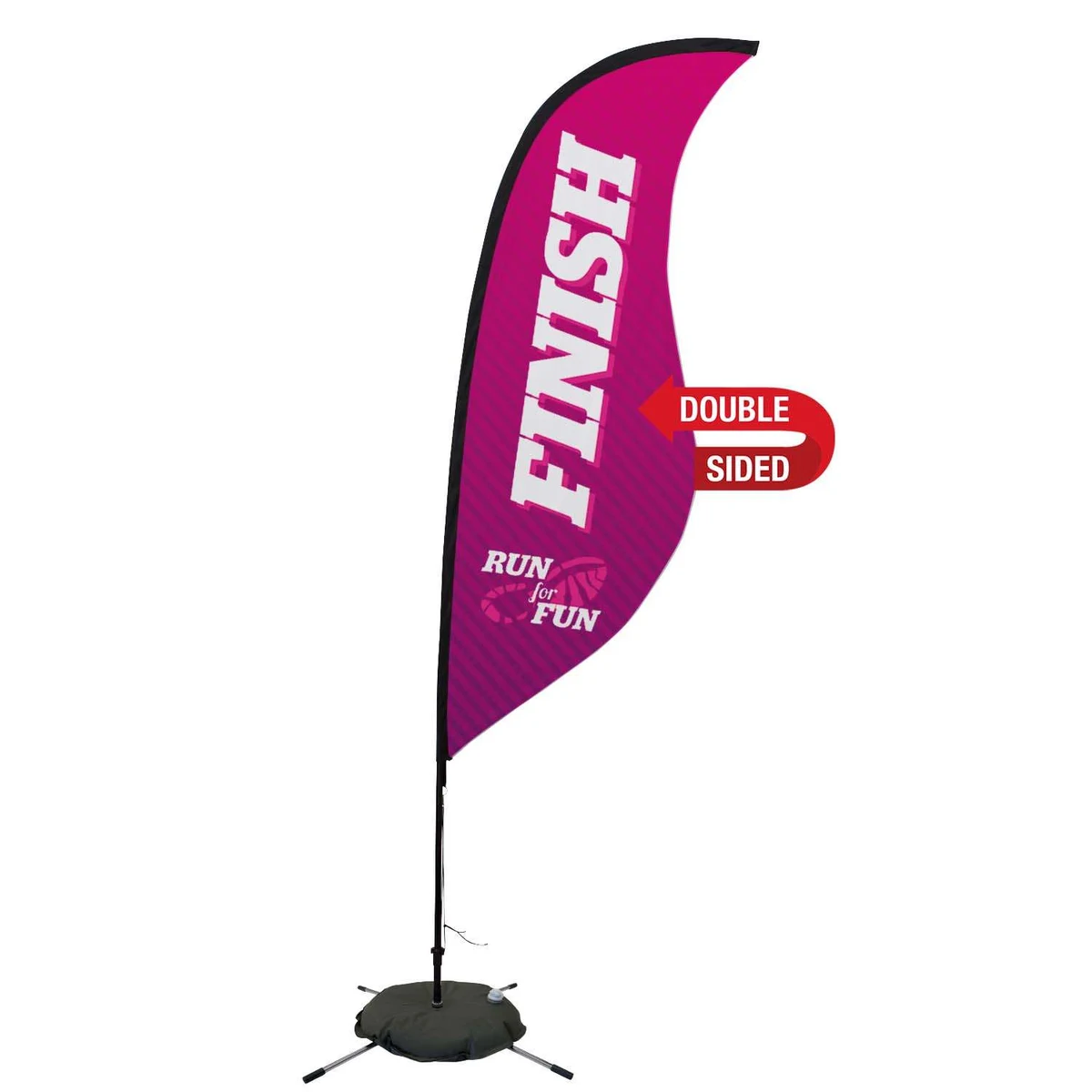 9' Premium Sabre Sail Sign Kit (Double-Sided with Scissor Base) 1