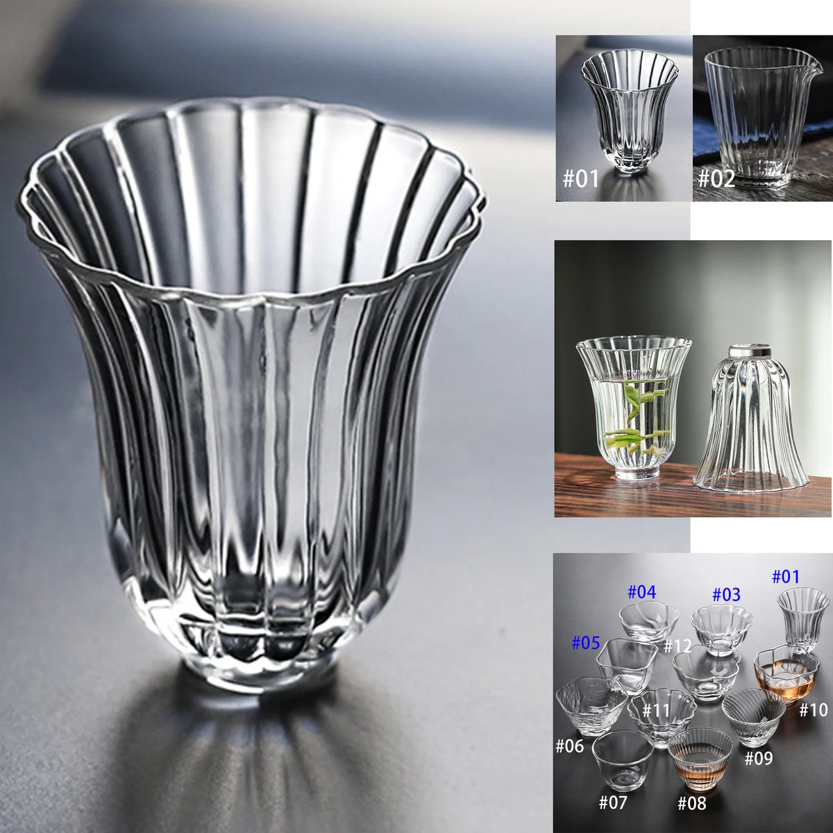Flower Petals Glass Tea Cups 1