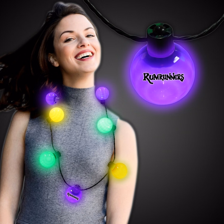 Mardi Gras LED Ball Necklace