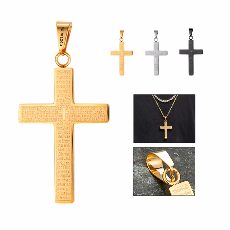 Stainless Steel Cross Necklace with Pendant
