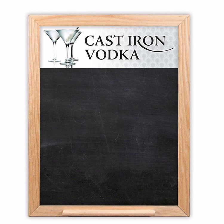 Oak Frame Wall Chalkboard with Tray - 18"w x 24"h