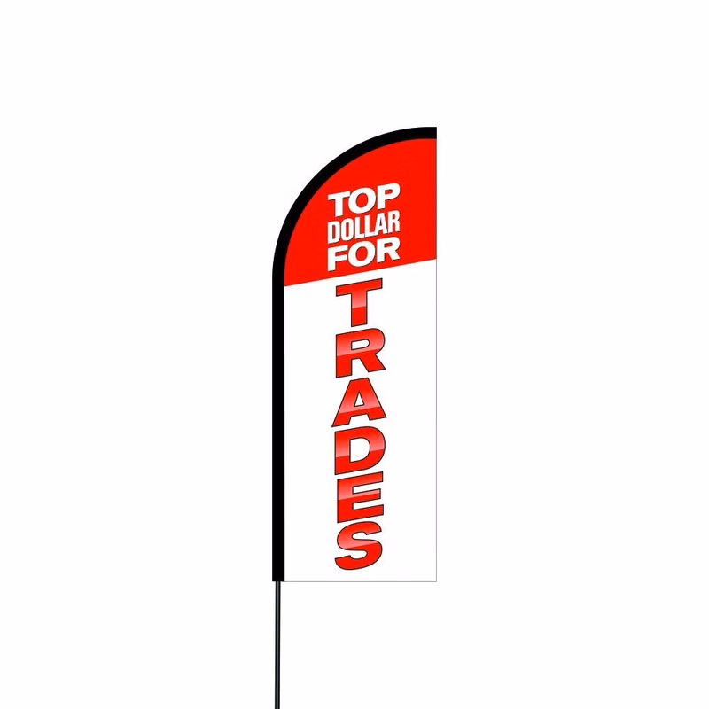 Top Dollar For Trades Flag Kit Hardware 17' Feet Feather Flag Sign Outdoor Banner