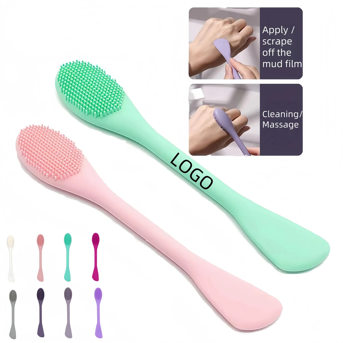 Soft Bristle Silicone Face Mask Brush Dual Headed 1