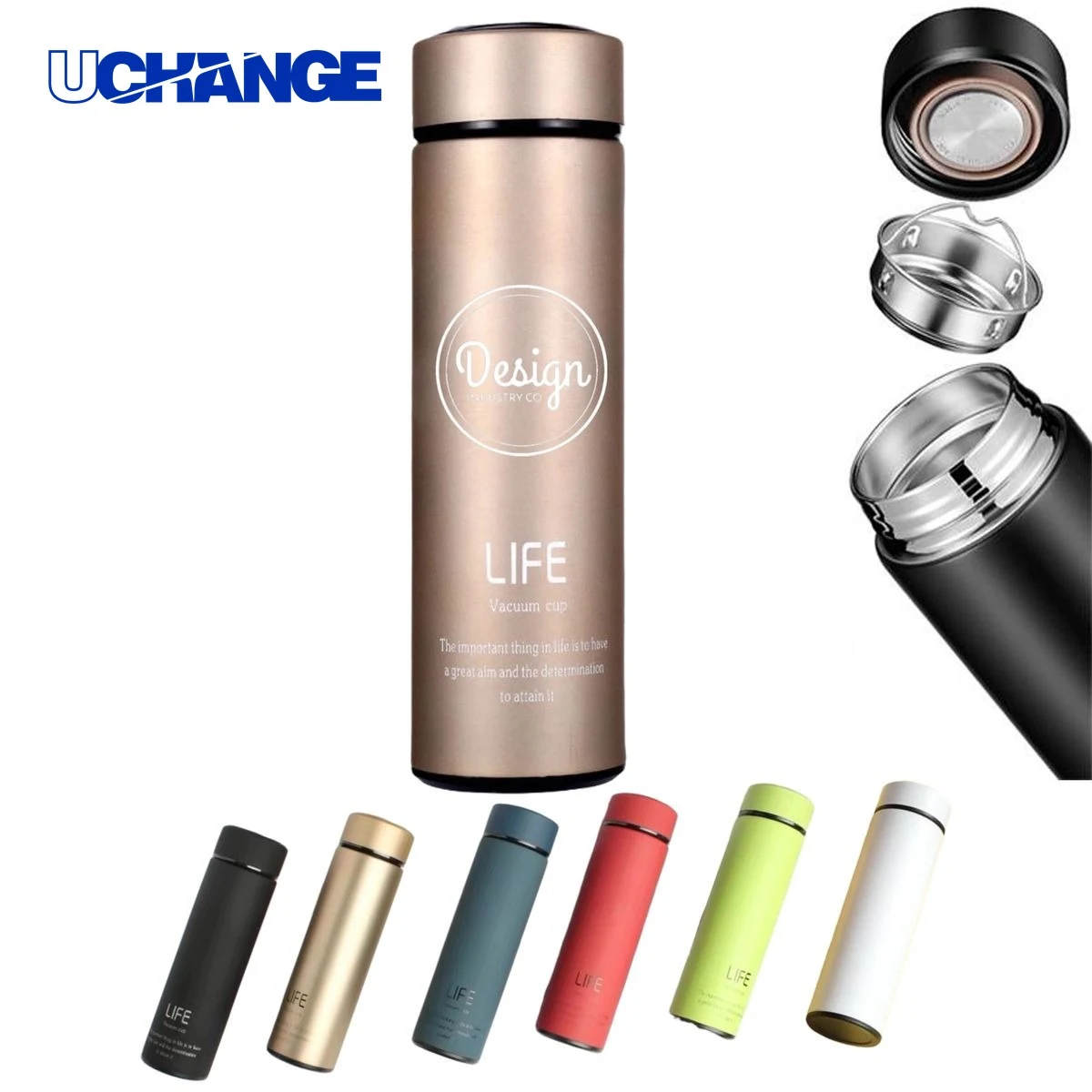 Stainless Steel Vacuum Bottle Container (17 oz), custom water bottle with logo imprint 1