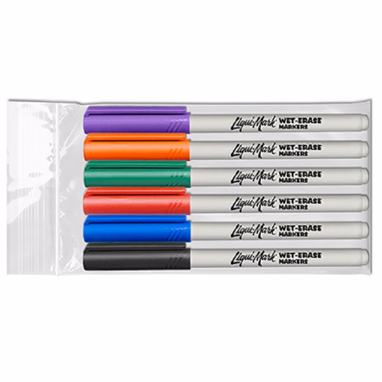 Fine Point Wet Erase Marker 4 Pack - USA Made - 6 ct