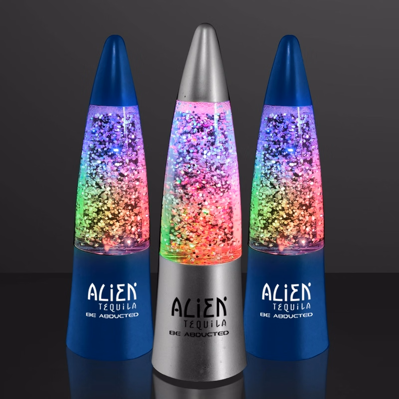 Glitter rocket lamp