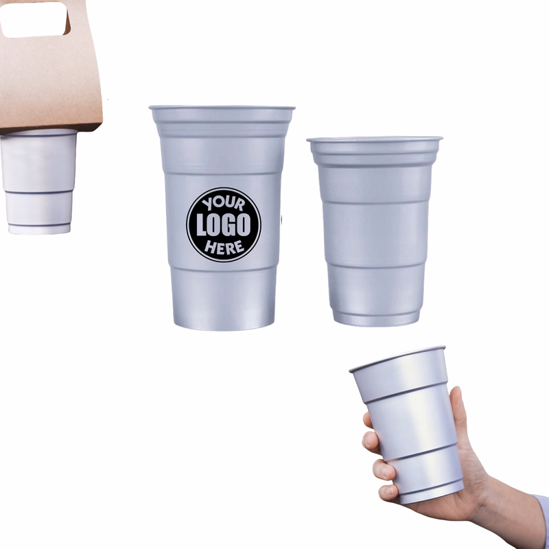 Metal Cups Reusable Aluminum Drinking