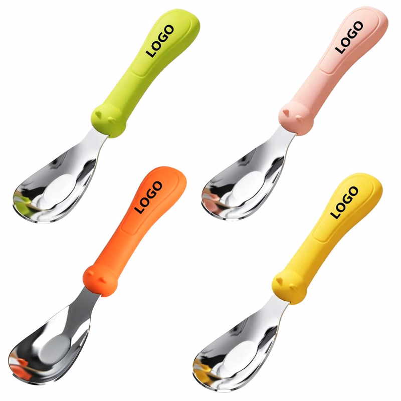 Stainless Steel Baby Spoon With Silicone Handle
