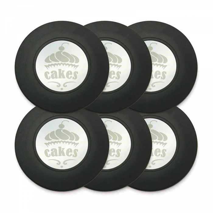 Set of Six Round Engraved Coasters 1