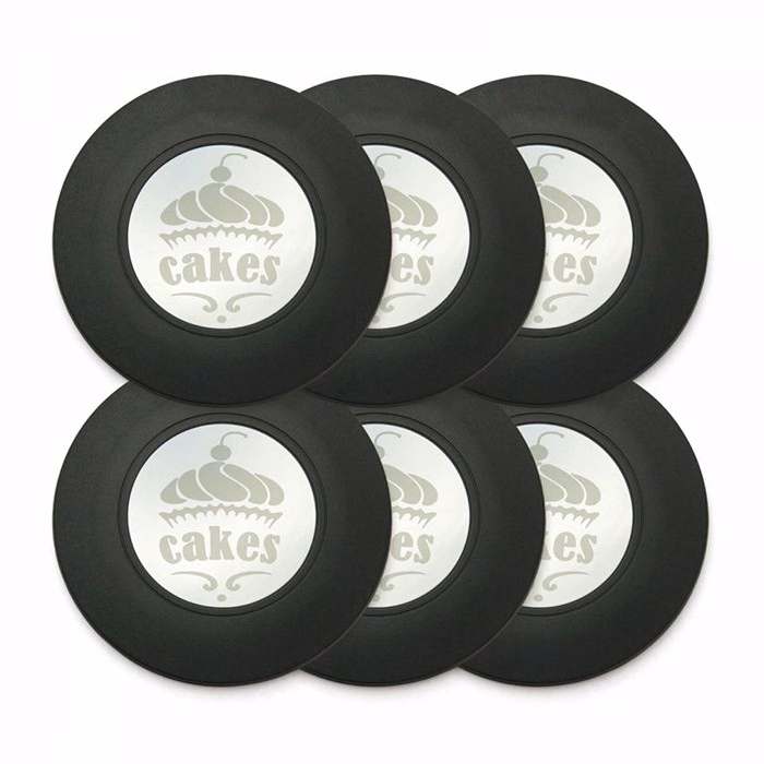Set of Six Round Engraved Coasters