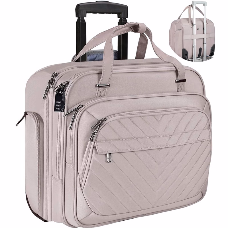 30L Oxford Rolling Laptop Briefcase w/ Wheels