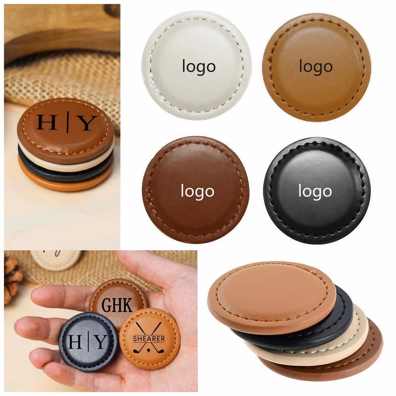 PU Leather Golf Ball Markers
