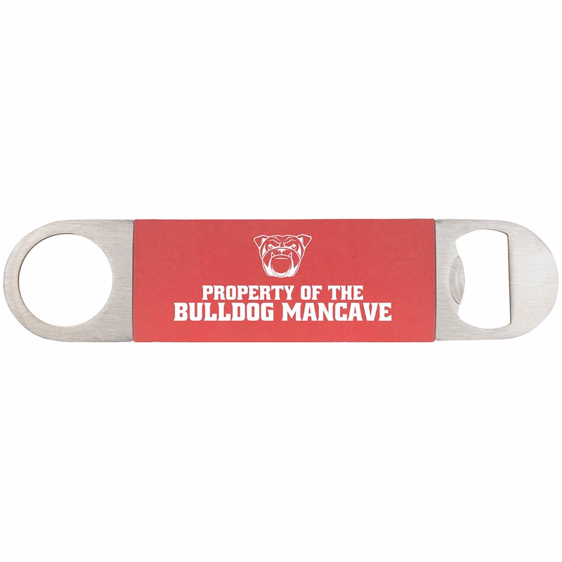 1 1/2" x 7" Red/White Bottle Opener with Silicone Grip