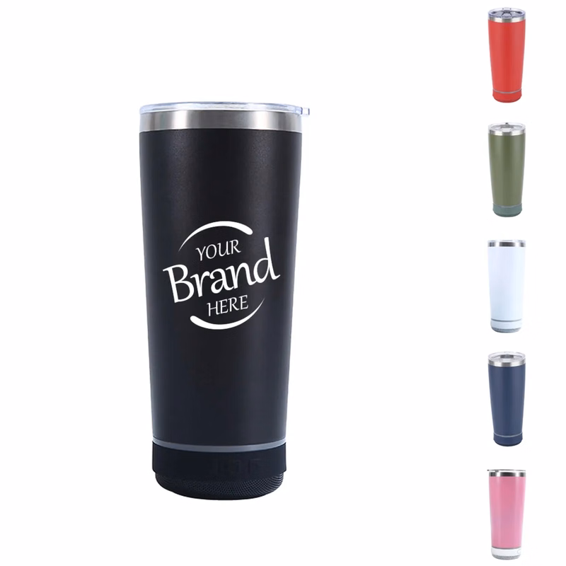 20Oz Stainless Steel Straight Speaker Tumbler