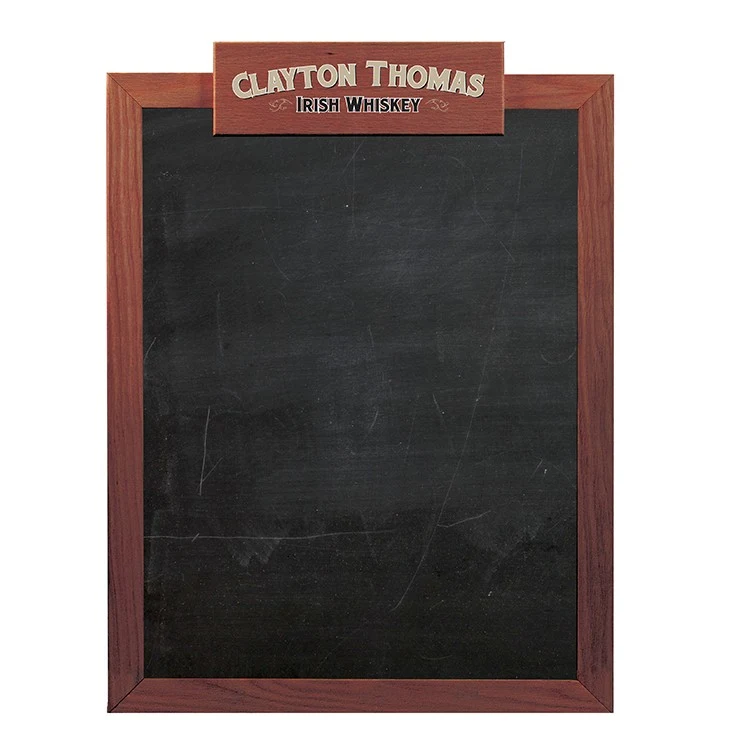 Oak Frame Wall Chalkboard with Header - 18"w x 24"h 1