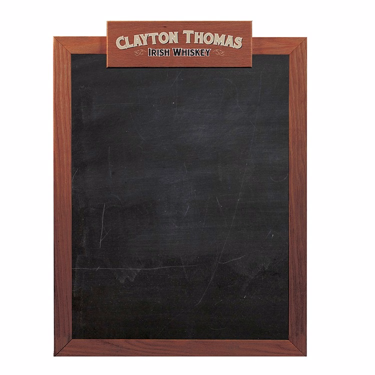 Oak Frame Wall Chalkboard with Header - 18"w x 24"h