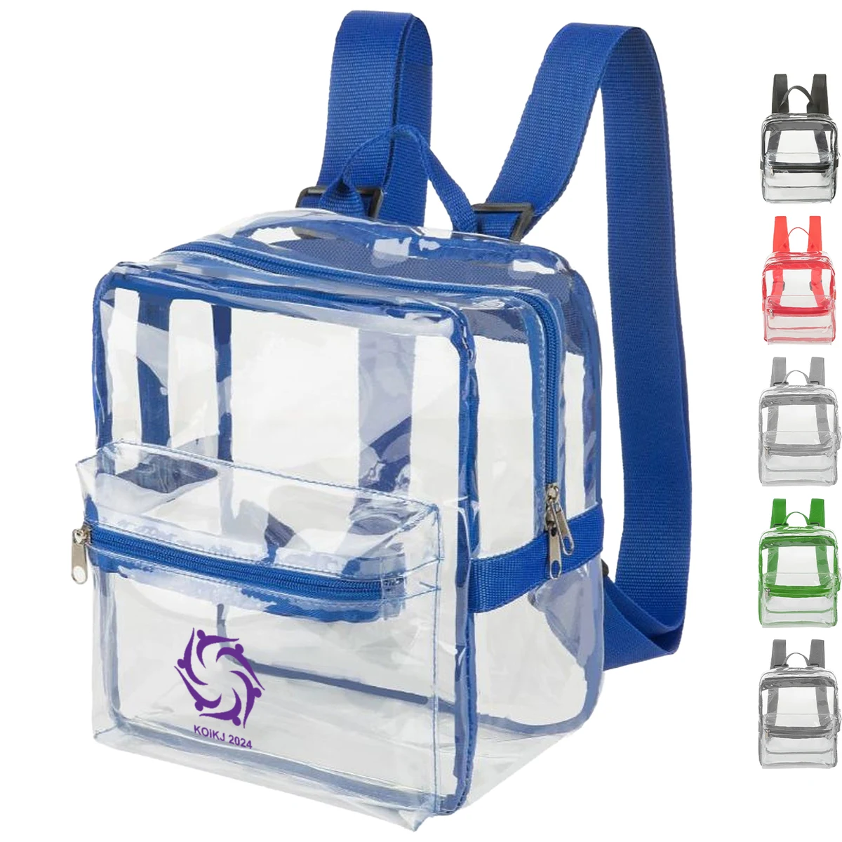 Mini Clear PVC Transparent Backpack with Front Accessory Pocket 1
