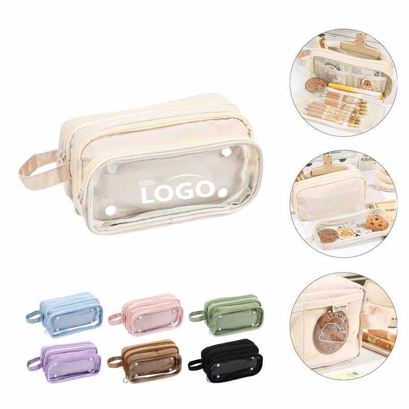 Trendy Detachable Large Capacity Clear Pencil Case