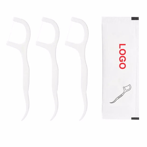 White Individually Packaged Dental Floss Sticks