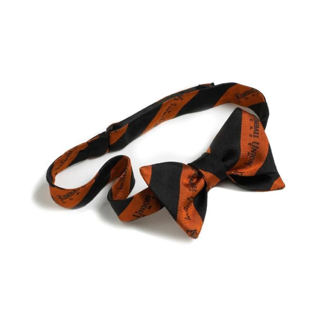 Custom Woven Logo Silk Banded Bow Tie 1
