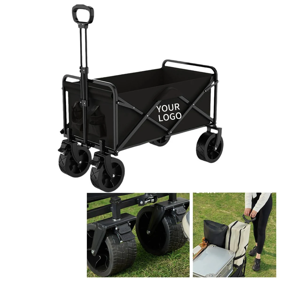 Folding Camping Wagon with 360 Degree Rotating Wheels 1