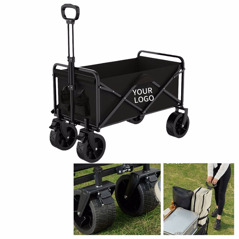 Folding Camping Wagon with 360 Degree Rotating Wheels