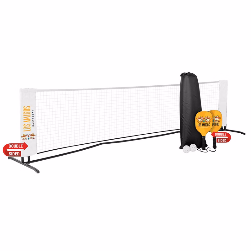 Pickleball Set, Imprinted Net & Double-Sided Paddles