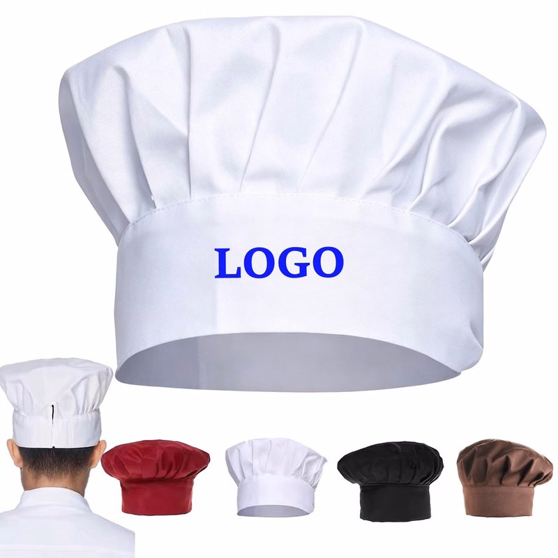MOQ 10 Piece Catering Pleated Cap
