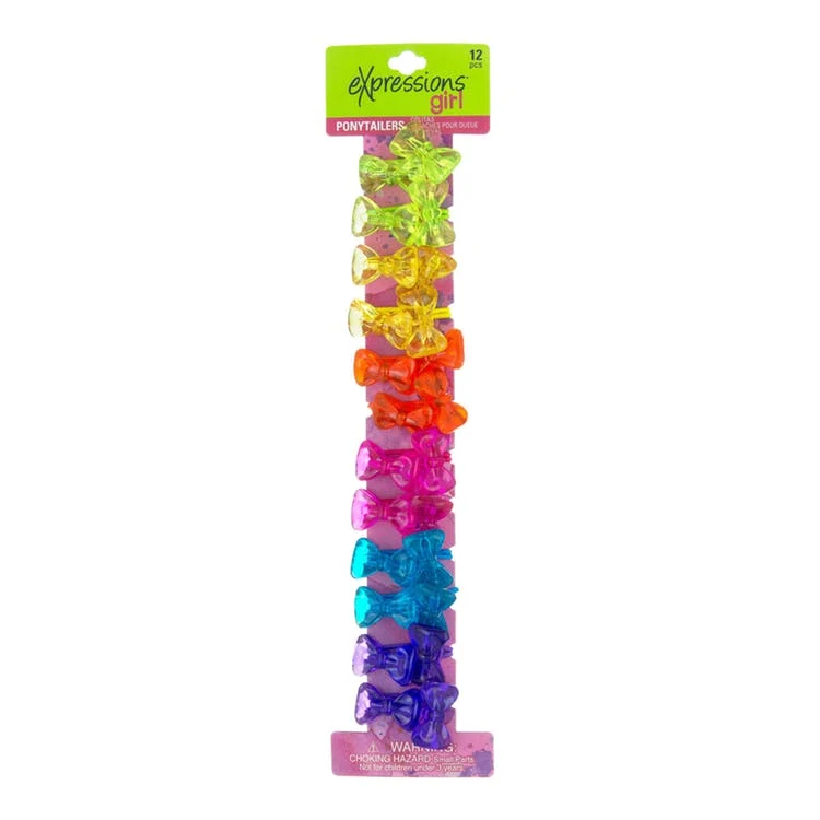 Bow Twin Bead Ponytail - 12 Piece 1