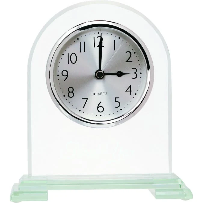 6 1/2" Jade Arch Glass Clock 1