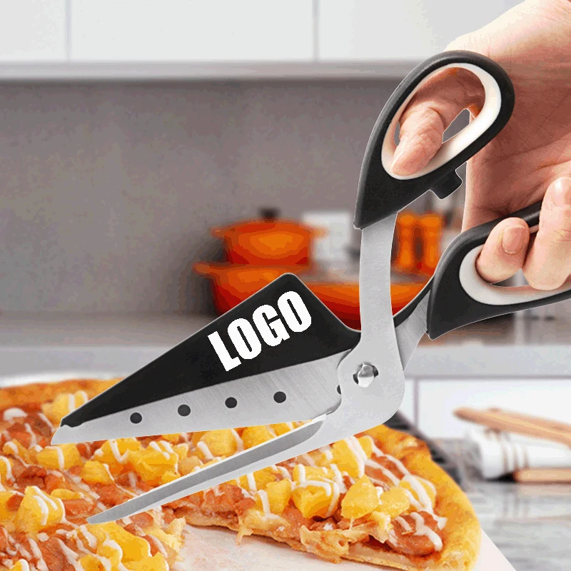 Pizza Scissors Cutter One-Handed Operation/ Stainless Steel Pizza Spatula Slicer 1