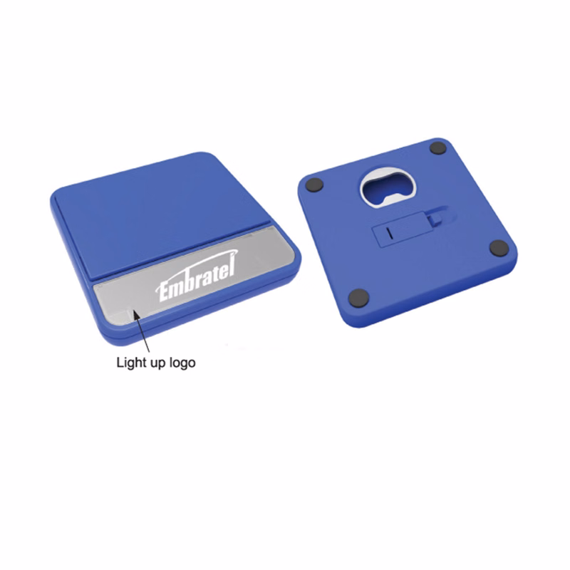 Coaster With Bottle Opener And Light